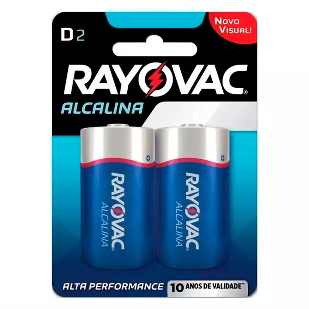 Pilha Rayovac Alcalina D Grande Ct 02un